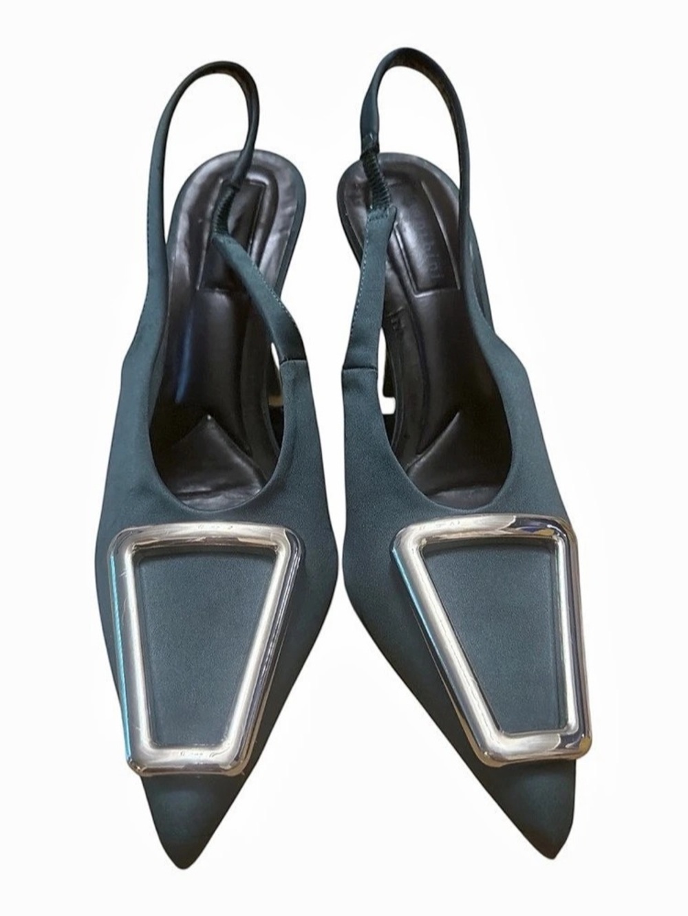 gianni bini Pointed-Toe Slingback Heels in Green US 6M